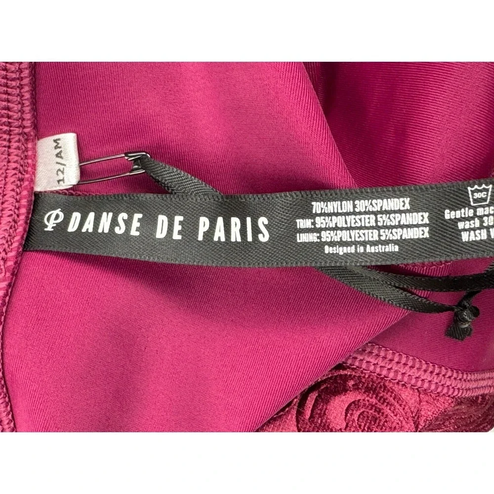 Dance De Paris 2 Pc Valentina Shorts & Crop Top Claret Girl 12 NWT Stretch Nylon